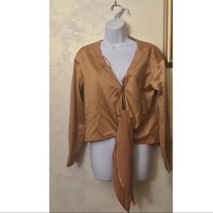 Gold off the shoulder blouse